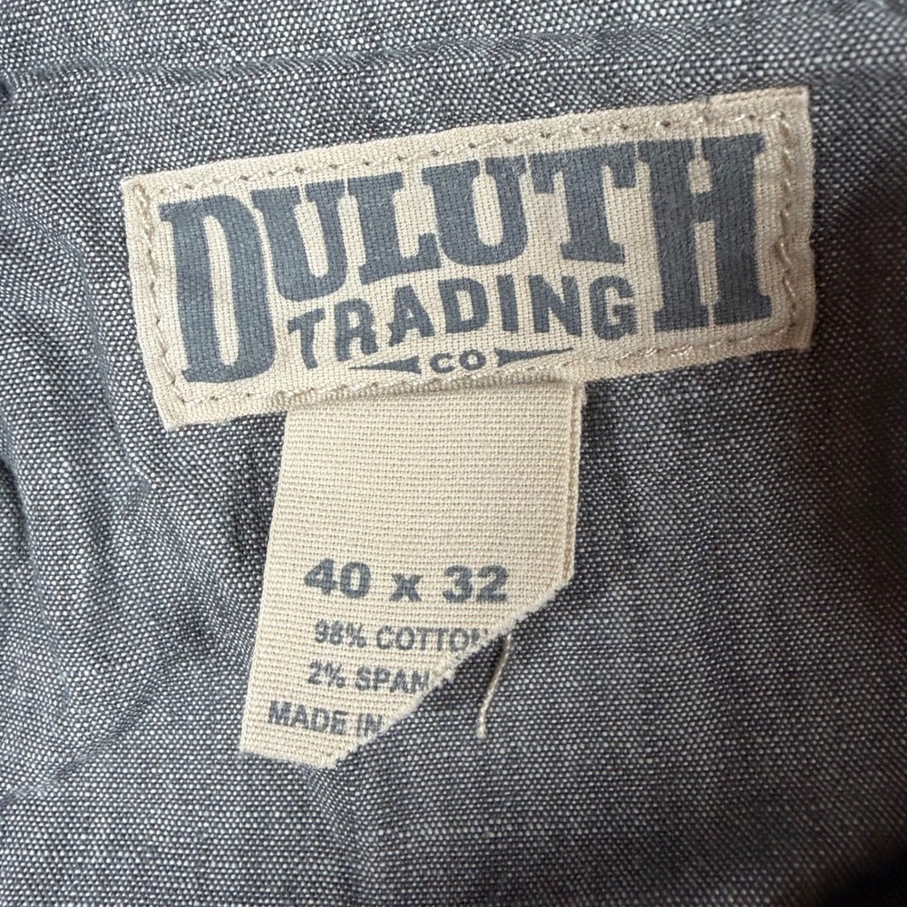 Duluth Trading Co Mens Flex Ballroom Khakis Tan Pants 40x32 Zipper Side Pocket - Picture 3 of 10